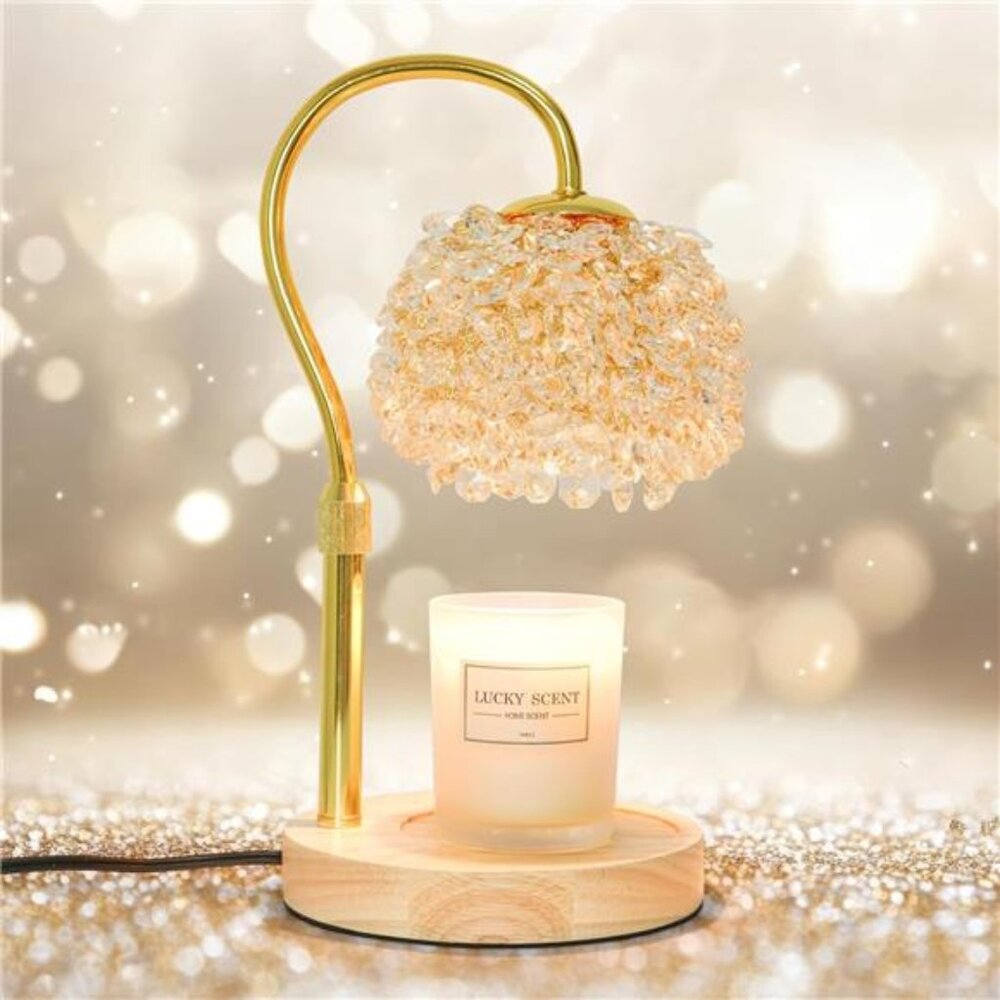 Candle Warmer Lamp with Timer Dimmable Crystal Electric Wax Warmer for Jar Candl